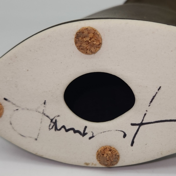 Vintage MCM 60's Michael Lambert signed Metallic Bronze glaze Candle Holder - Picture 9 of 11